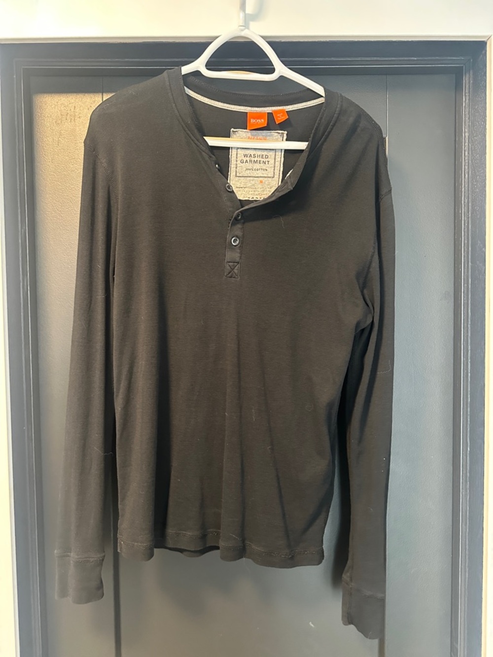 Boss Black Long Sleeve Henley Top
